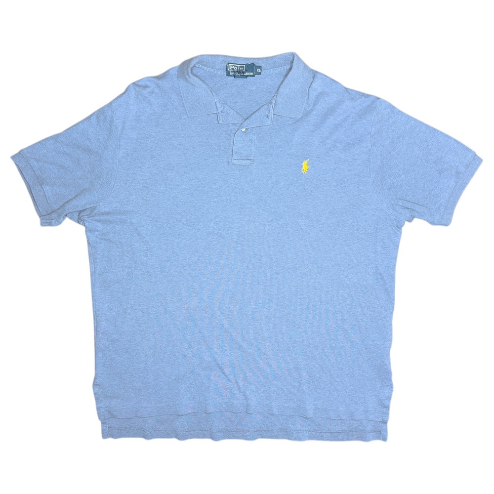 Polo Ralph Lauren Men's XL Blue Short Sleeve Polo Shirt Yellow Pony‎ 100% Cotton